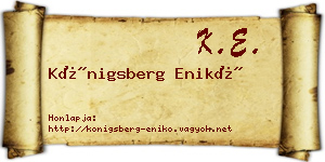 Königsberg Enikő névjegykártya